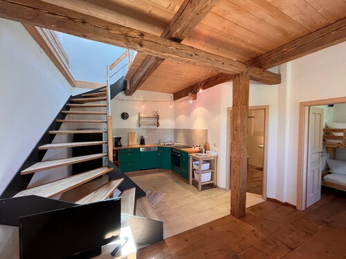 Ludwig maisonette for 2-6 people on the upper floor, 100 sqm, 3 bedrooms, 1 kitchen/living room, shared balcony