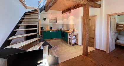 Ludwig maisonette for 2-6 people on the upper floor, 100 sqm, 3 bedrooms, 1 kitchen/living room, shared balcony