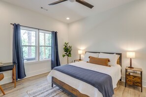 Desk, iron/ironing board, internet, bed sheets