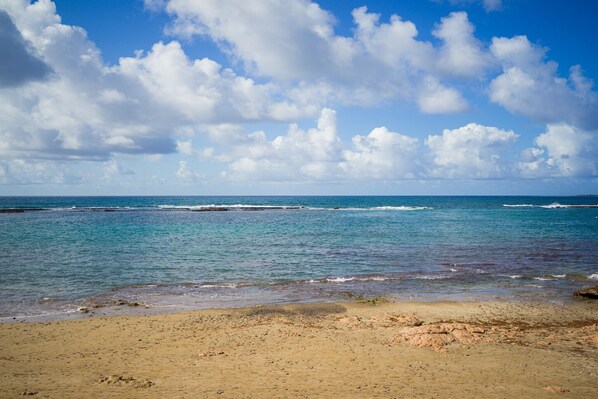Na praia