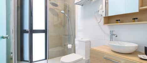 Shower, hair dryer
