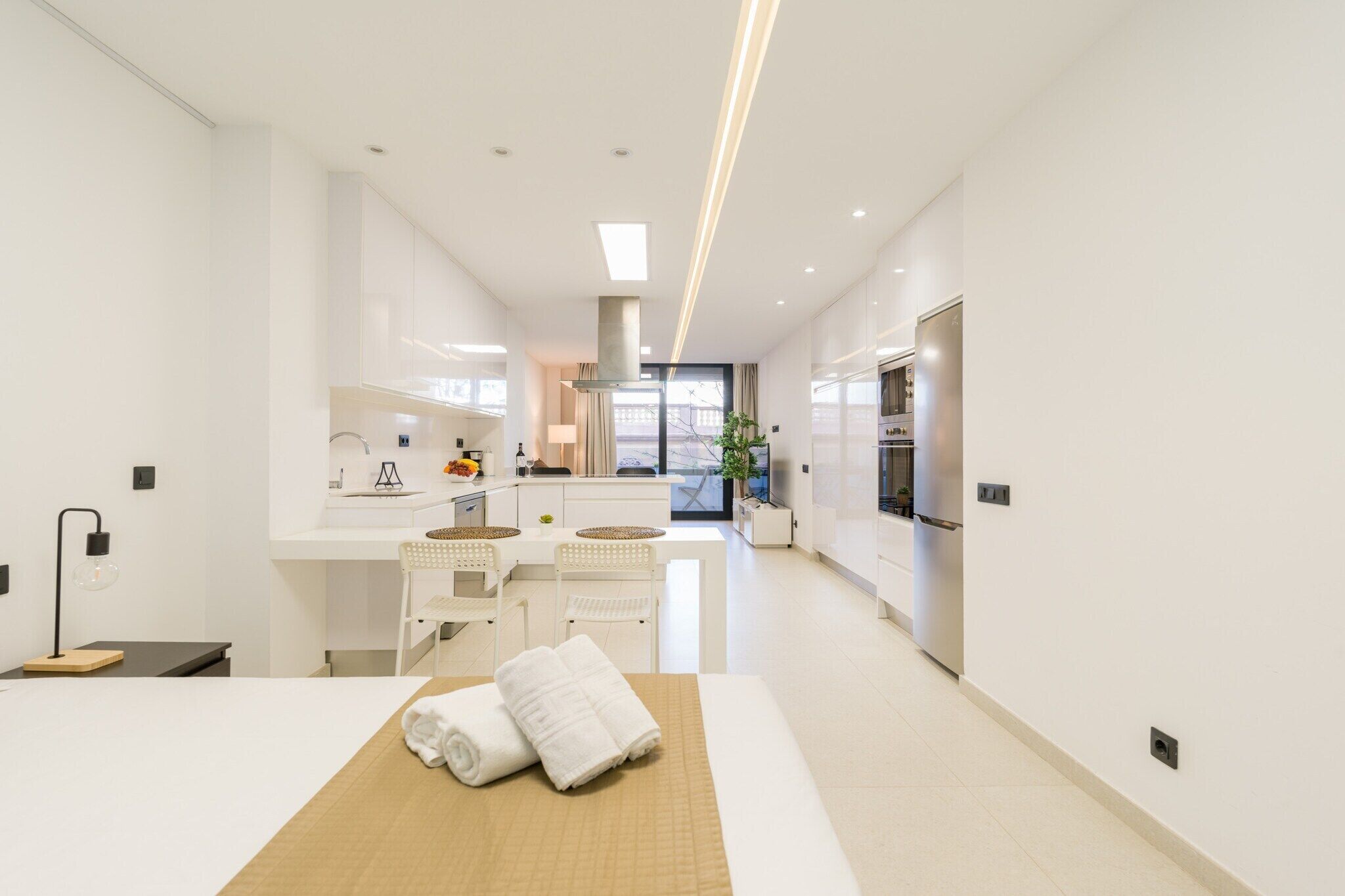 Een strijkplank/strijkijzer, gratis wifi