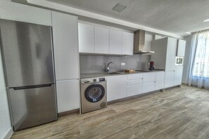 Fridge, microwave, stovetop, dishwasher