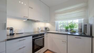 Kühlschrank, Mikrowelle, Ofen, Herdplatte