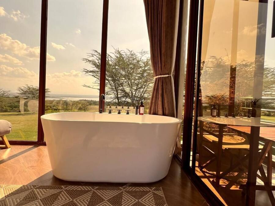 Deluxe-Doppelzimmer, Balkon, Gartenblick | Blick auf den See