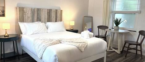 Iron/ironing board, travel crib, free WiFi, bed sheets