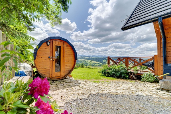 Blau, Hütte, Wolke, Eco Hotel, Gartenbauten, Hütte, Bauernhaus, Kumulus, Blockhaus, Garten