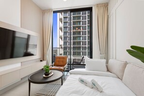 1 bedroom, iron/ironing board, travel crib, WiFi