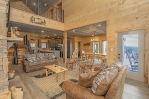Smart TV, fireplace, video games, DVD player