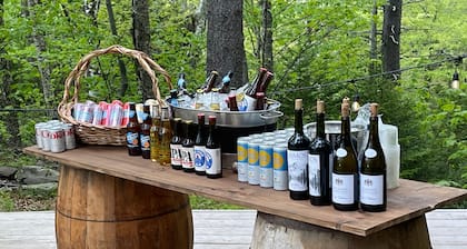 Unique wedding venue perched in the mountains with streams and an apple orchard