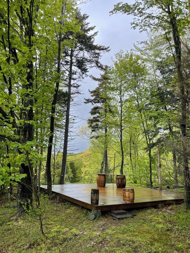 Unique wedding venue perched in the mountains with streams and an apple orchard