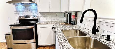 Microwave, oven, stovetop, dishwasher