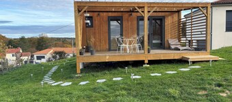 Tiny House with Jacuzzi on terrace, view of Limoges.