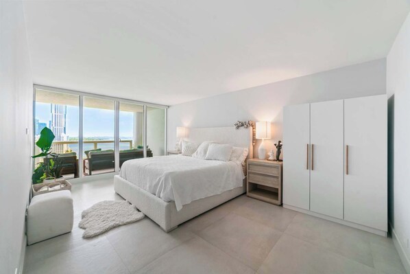 1 bedroom, desk, iron/ironing board, travel cot