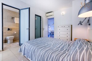 1 bedroom, desk, iron/ironing board, travel cot