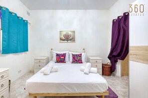 2 bedrooms, desk, iron/ironing board, travel crib