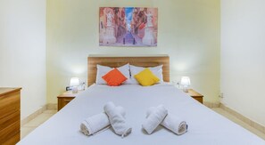 2 bedrooms, desk, iron/ironing board, travel cot