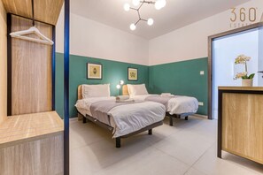 2 bedrooms, desk, iron/ironing board, travel cot