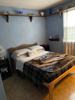 1 slaapkamer, een strijkplank/strijkijzer, wifi, beddengoed