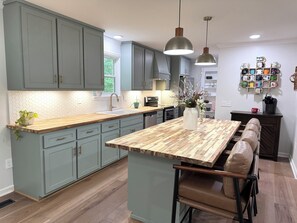 Microwave, oven, stovetop, dishwasher
