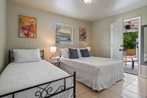 2 bedrooms, desk, iron/ironing board, travel cot