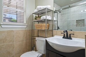 Hair dryer, towels