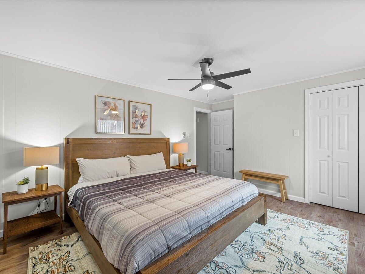 3 dormitorios, tabla de planchar con plancha, wifi gratis y ropa de cama