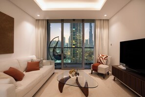 Living area - Luxury Apartment with Burj Views! Steal deal! Limited Time (Dubai)
