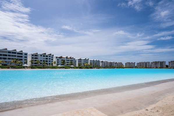 Sun-loungers, beach towels