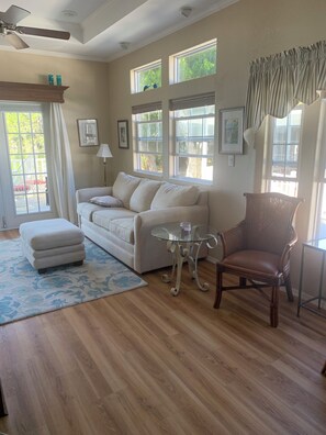 Smart TV, fireplace, video games, books