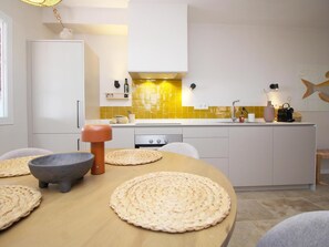 Fridge, microwave, coffee/tea maker, toaster