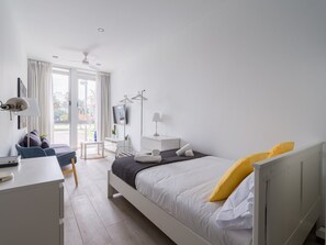 1 bedroom, laptop workspace, iron/ironing board