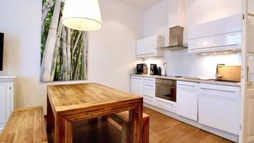 Microwave, dishwasher, coffee/tea maker