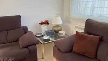 Een smart-tv, een dvd-speler en boeken