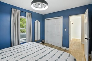 Desk, iron/ironing board, travel crib, free WiFi