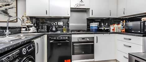Microwave, oven, stovetop, dishwasher