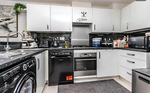 Microwave, oven, stovetop, dishwasher