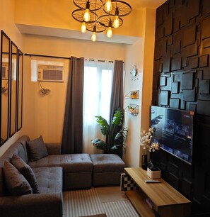 Huoneisto, 2 makuuhuonetta, esteetön, patio | Oleskelualue