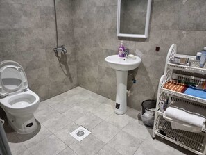Towels, soap, toilet paper