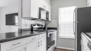 Fridge, dining tables