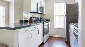 Fridge, dining tables