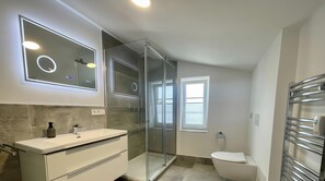 Shower, hair dryer
