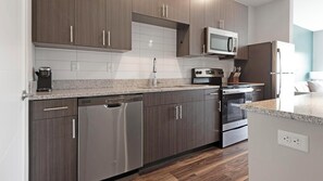 Fridge, dining tables
