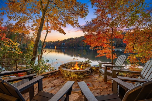 Lakefront Cabin w/ Dock, Game Room & Fire Pit | Resort Access + Biltmore Pass