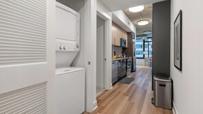 Fridge, dining tables