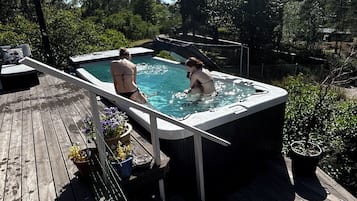 Piscine extérieure, piscine chauffée