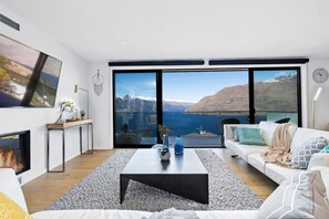 TV, fireplace, video games, books