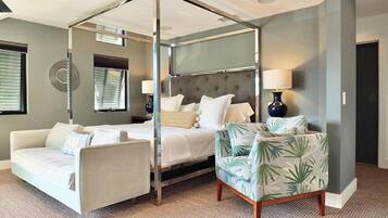 2 bedrooms, desk, laptop workspace, individually decorated