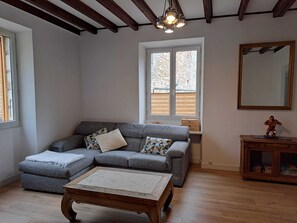 Televisión, chimenea, libros