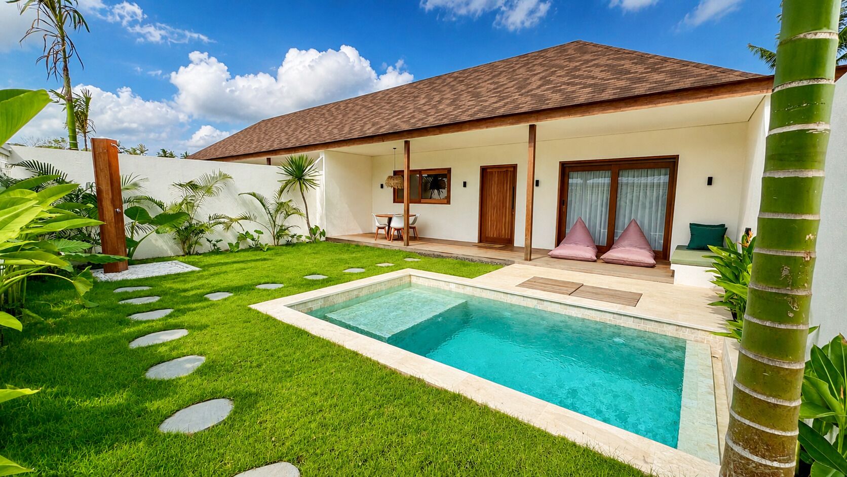 Premium villa, patio, uitzicht op tuin | Terras